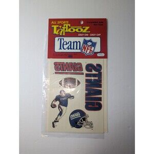 1992 NFL New York Giants Tattooz Sheet Vintage Temporary Tattoos Sealed